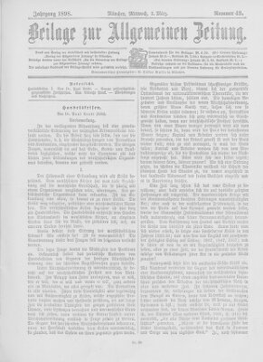 Allgemeine Zeitung Mittwoch 2. März 1898