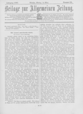 Allgemeine Zeitung Montag 14. März 1898