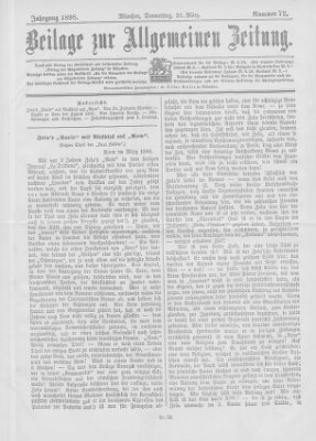 Allgemeine Zeitung Donnerstag 31. März 1898