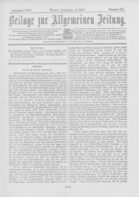 Allgemeine Zeitung Donnerstag 14. April 1898