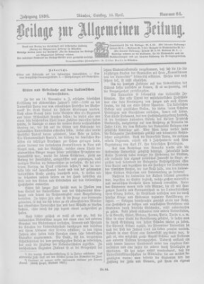 Allgemeine Zeitung Samstag 16. April 1898