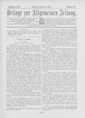 Allgemeine Zeitung Samstag 23. April 1898