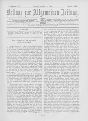 Allgemeine Zeitung Samstag 21. Mai 1898