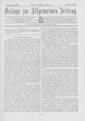 Allgemeine Zeitung Dienstag 2. August 1898