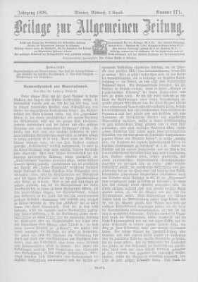 Allgemeine Zeitung Mittwoch 3. August 1898