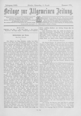 Allgemeine Zeitung Donnerstag 11. August 1898