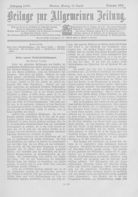 Allgemeine Zeitung Montag 15. August 1898