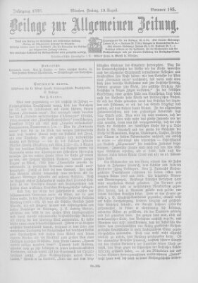 Allgemeine Zeitung Freitag 19. August 1898