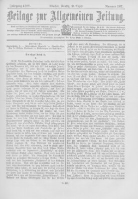 Allgemeine Zeitung Montag 22. August 1898