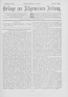 Allgemeine Zeitung Dienstag 30. August 1898