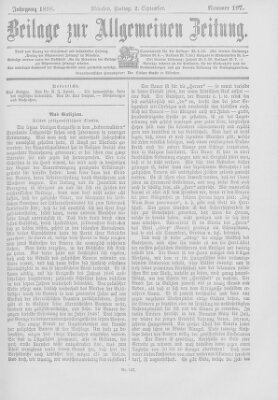 Allgemeine Zeitung Freitag 2. September 1898