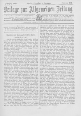 Allgemeine Zeitung Donnerstag 8. September 1898