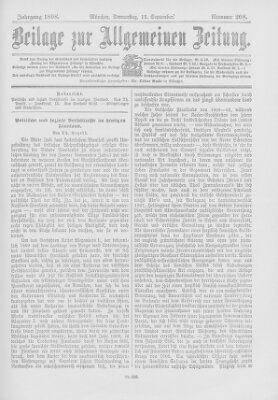 Allgemeine Zeitung Donnerstag 15. September 1898