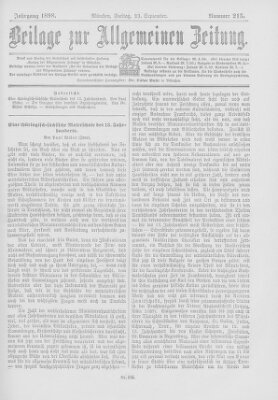 Allgemeine Zeitung Freitag 23. September 1898