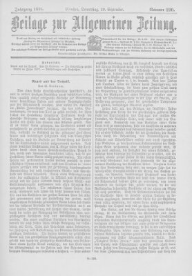 Allgemeine Zeitung Donnerstag 29. September 1898