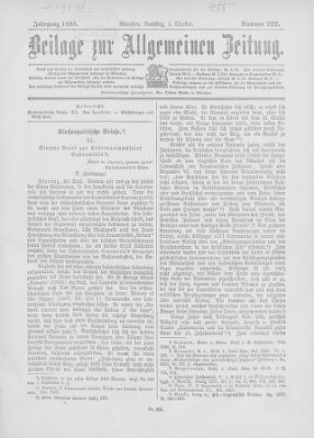 Allgemeine Zeitung Samstag 1. Oktober 1898