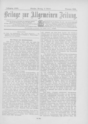 Allgemeine Zeitung Montag 3. Oktober 1898