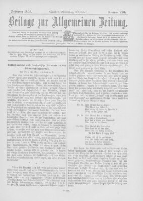 Allgemeine Zeitung Donnerstag 6. Oktober 1898