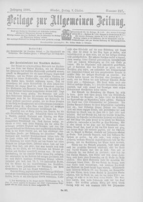 Allgemeine Zeitung Freitag 7. Oktober 1898