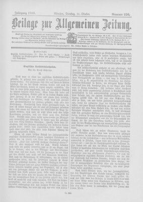 Allgemeine Zeitung Dienstag 11. Oktober 1898