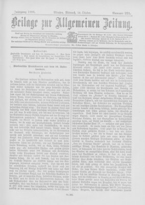 Allgemeine Zeitung Mittwoch 12. Oktober 1898