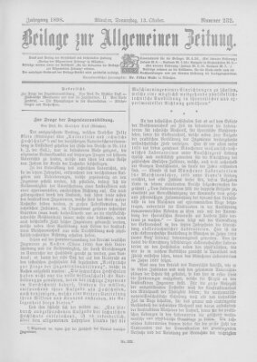 Allgemeine Zeitung Donnerstag 13. Oktober 1898