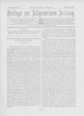 Allgemeine Zeitung Donnerstag 10. November 1898