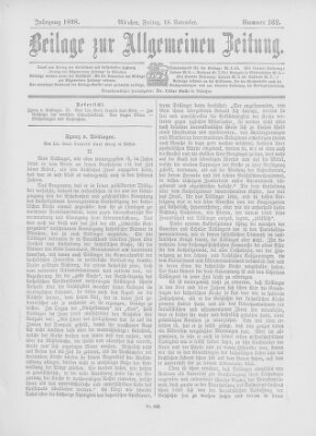 Allgemeine Zeitung Freitag 18. November 1898