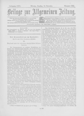 Allgemeine Zeitung Samstag 19. November 1898