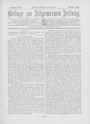 Allgemeine Zeitung Mittwoch 23. November 1898