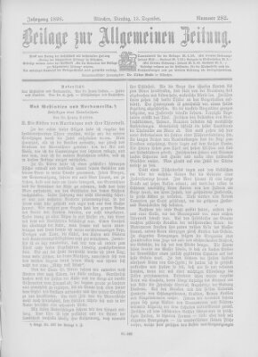 Allgemeine Zeitung Dienstag 13. Dezember 1898