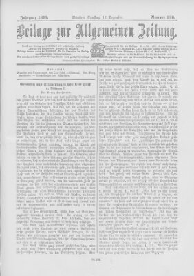 Allgemeine Zeitung Samstag 17. Dezember 1898