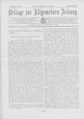 Allgemeine Zeitung Dienstag 20. Dezember 1898