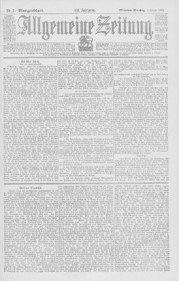 Allgemeine Zeitung Dienstag 3. Januar 1899