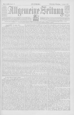 Allgemeine Zeitung Samstag 7. Januar 1899