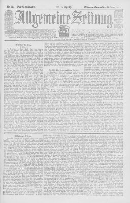 Allgemeine Zeitung Donnerstag 12. Januar 1899