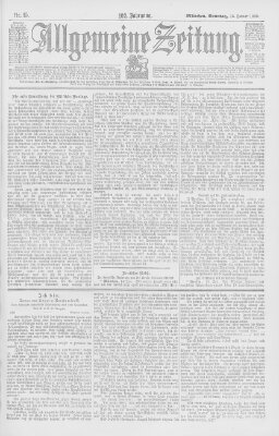 Allgemeine Zeitung Sonntag 15. Januar 1899