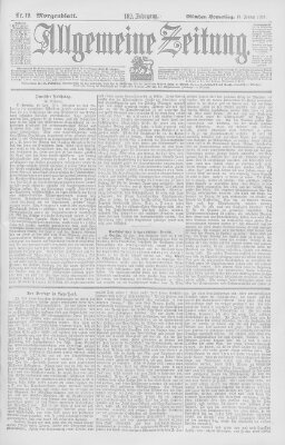 Allgemeine Zeitung Donnerstag 19. Januar 1899