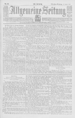 Allgemeine Zeitung Sonntag 22. Januar 1899