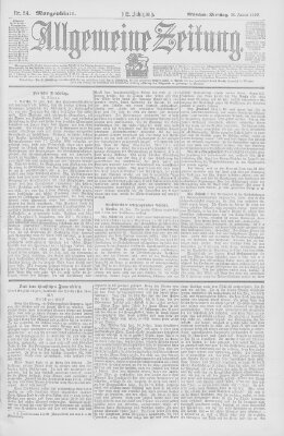 Allgemeine Zeitung Dienstag 24. Januar 1899