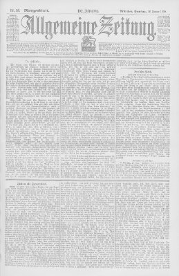 Allgemeine Zeitung Samstag 28. Januar 1899