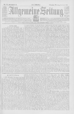 Allgemeine Zeitung Montag 30. Januar 1899