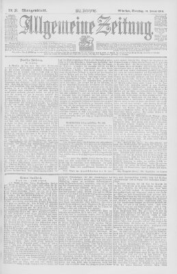 Allgemeine Zeitung Dienstag 31. Januar 1899