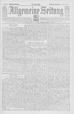 Allgemeine Zeitung Samstag 4. Februar 1899