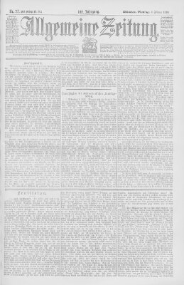 Allgemeine Zeitung Montag 6. Februar 1899