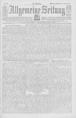 Allgemeine Zeitung Sonntag 12. Februar 1899