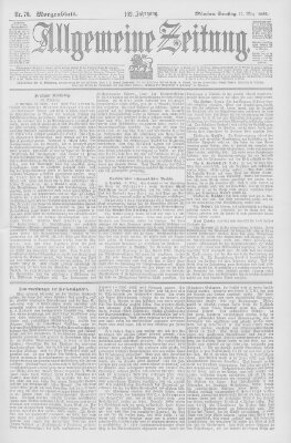 Allgemeine Zeitung Samstag 11. März 1899