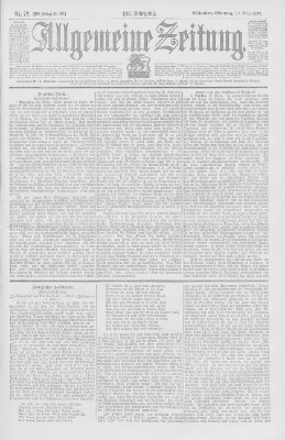 Allgemeine Zeitung Montag 13. März 1899