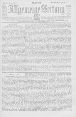 Allgemeine Zeitung Montag 10. April 1899