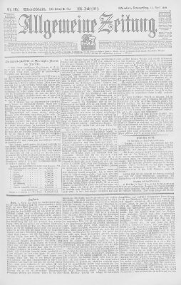 Allgemeine Zeitung Donnerstag 13. April 1899